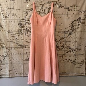 Pink Linen LOFT Midi Dress